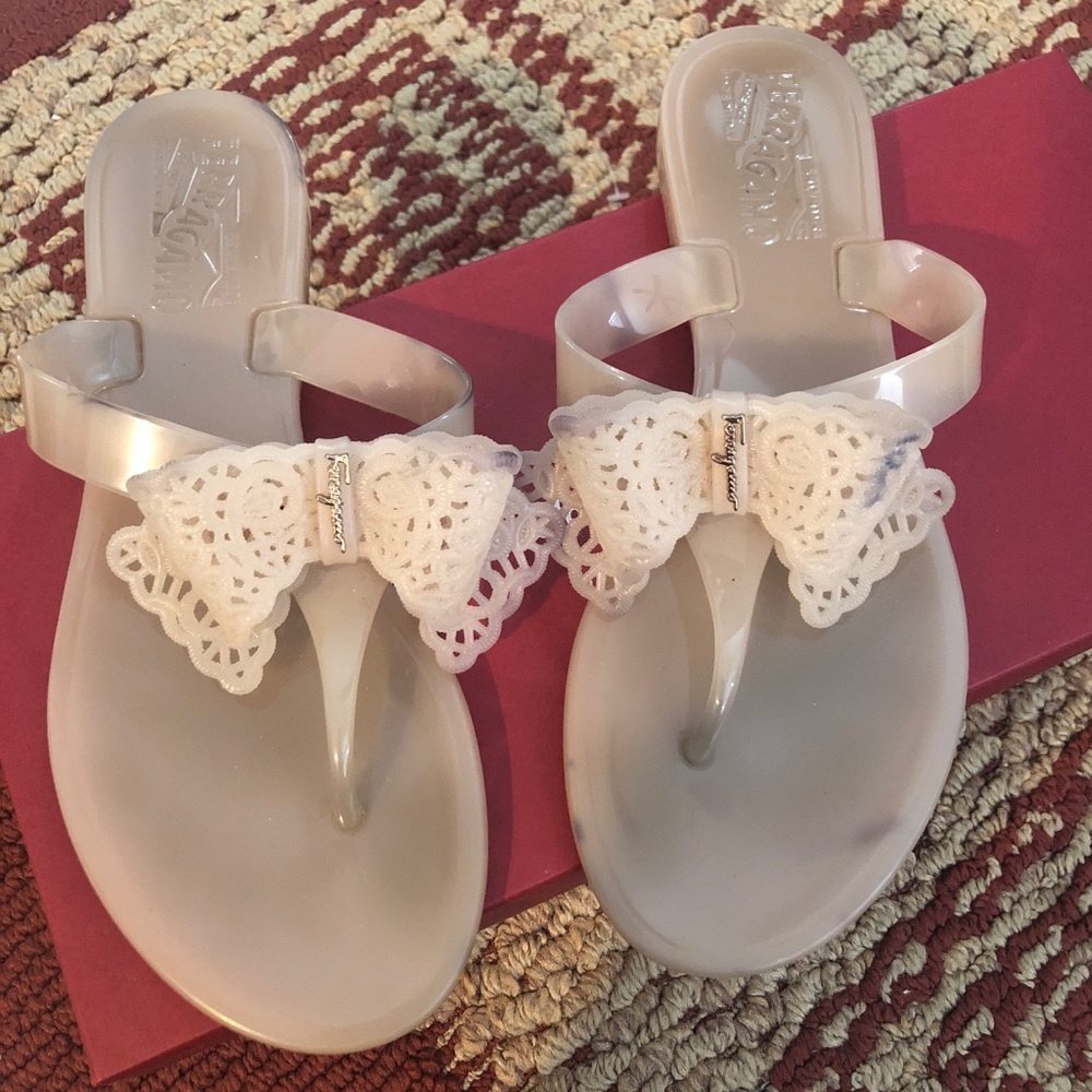 Salvatore Ferragamo pandy jelly slides